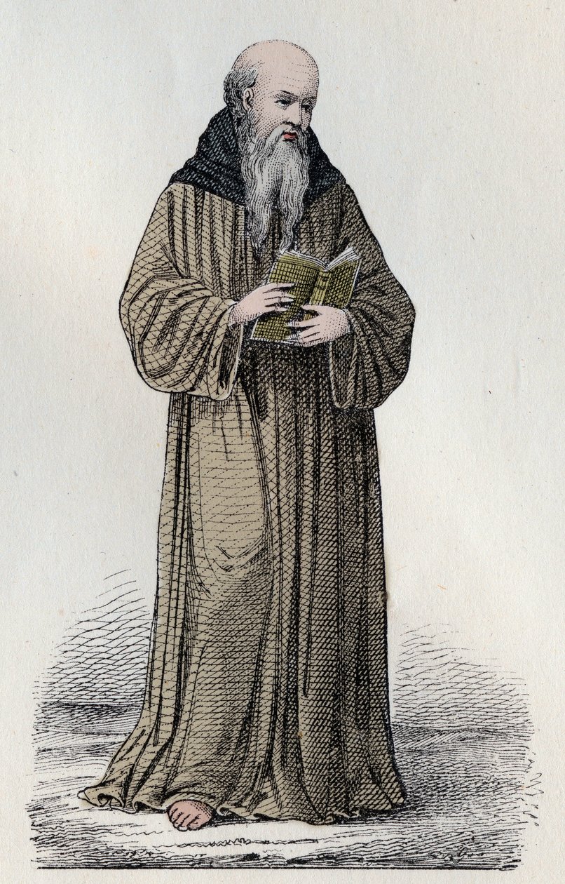 SAN BUENAVENTURA (1221-1274) cardenal franciscano italiano, teólogo y filósofo - Retrato de San Buenaventura (Giovanni da Fidanza o Buenaventura de Bagnorea, circa 1220-1274), teólogo, Doctor de la Iglesia (Doctor Seráfico). Grabado del siglo XIX de Unknown artist