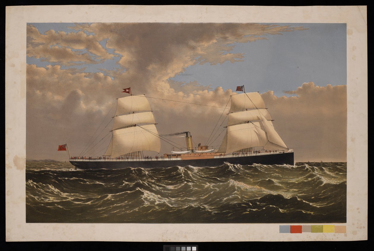 S S Bristol, White Star Line, c.1875 (impresión) de Unknown artist
