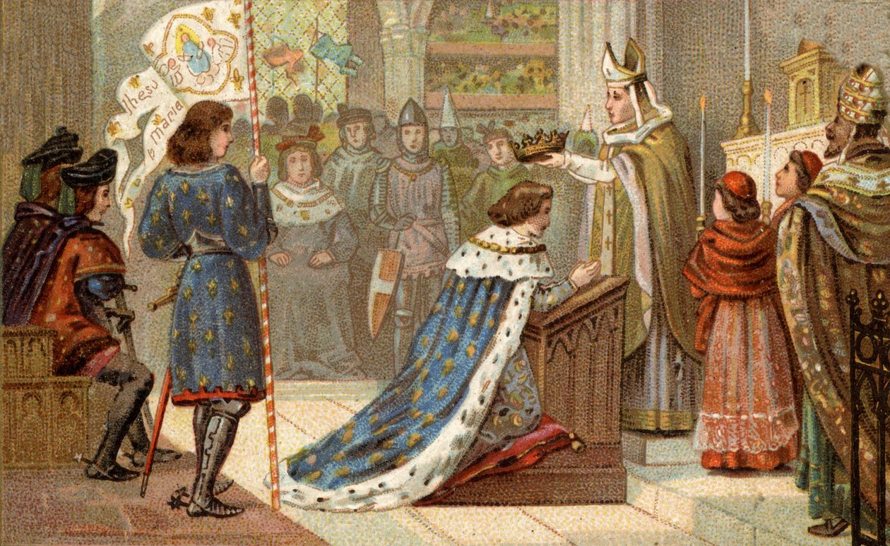 Coronación de Carlos VII (1403-1461) en la Catedral de Reims (17 de julio) de Unknown artist