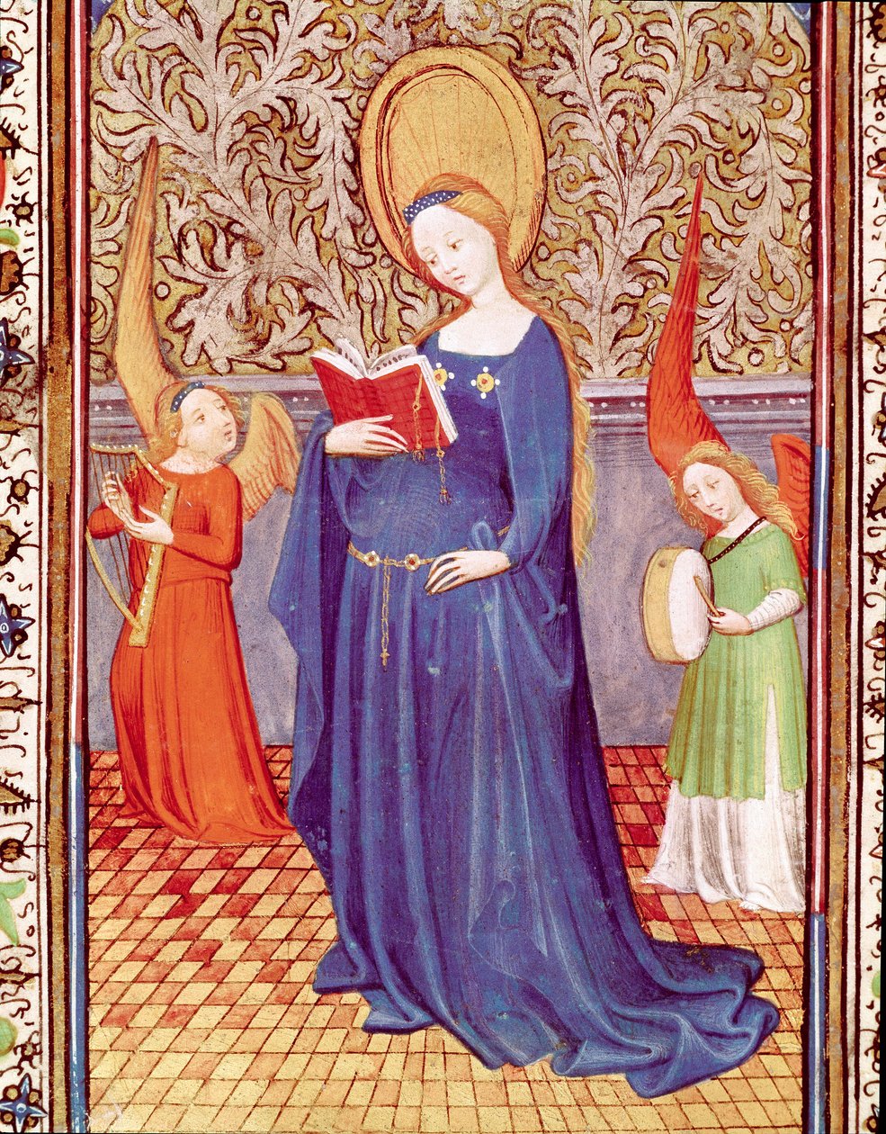 Santa Cecilia rodeada de dos ángeles músicos de Unknown artist