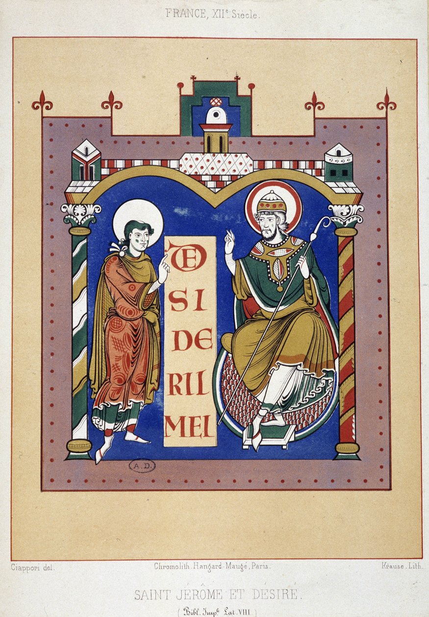 San Jerónimo y San Desire - basado en un documento francés del siglo XII de Unknown artist