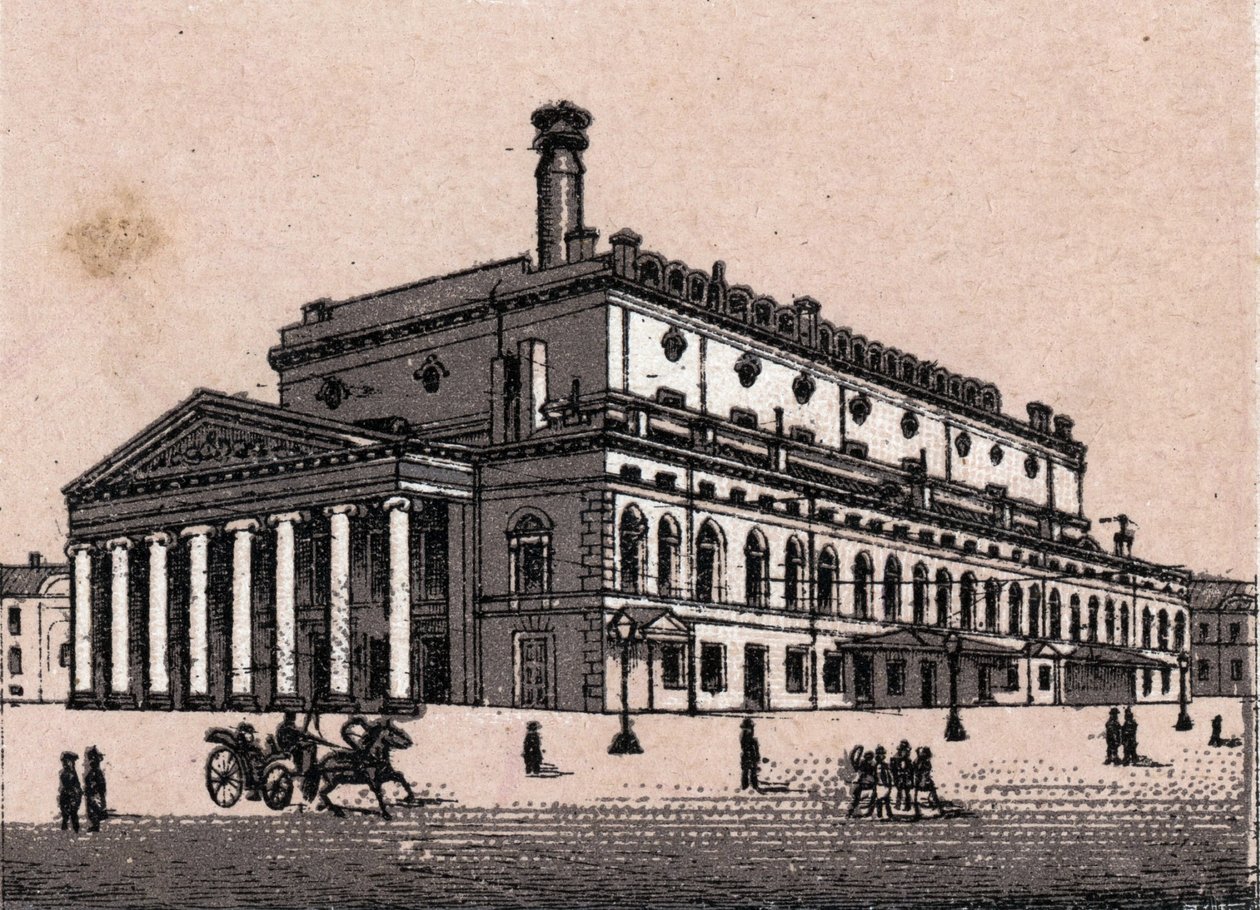 San Petersburgo, Rusia: vista del Gran Teatro en San Petersburgo en "El mundo ilustra 168 vistas" Sin fecha (finales del siglo XIX) de Unknown artist