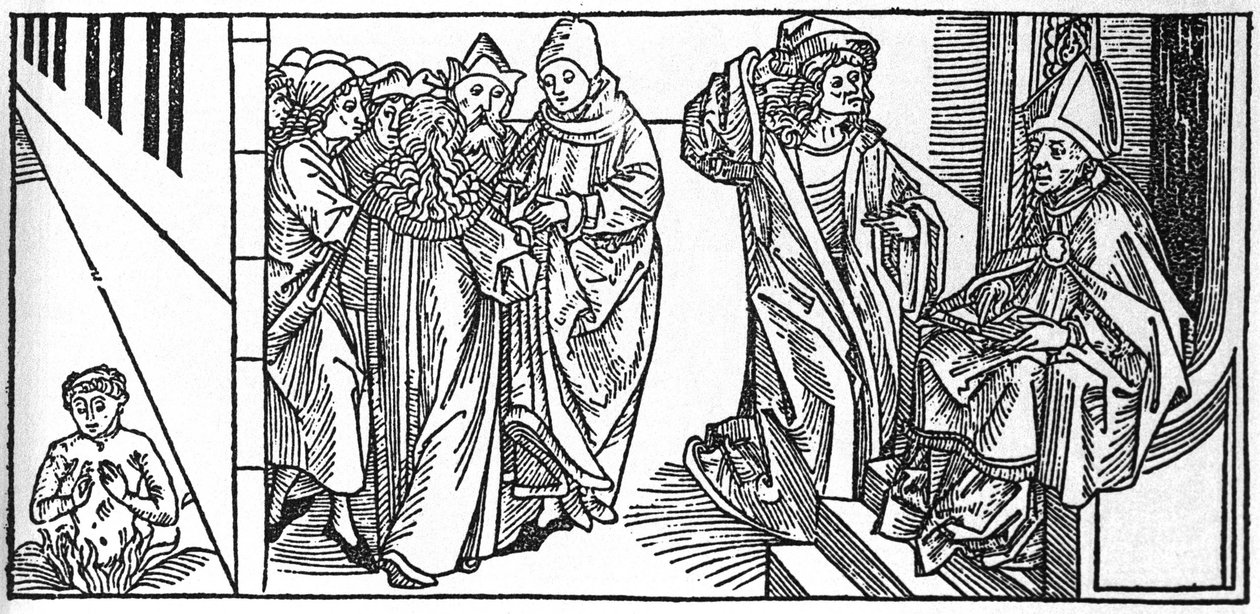 San Severino. Grabado de “Leben der Heiligen - sommerteil” (El libro de los santos) de Jacobus (James) de Voragine (1228-1298). Lübeck 1488. de Unknown artist