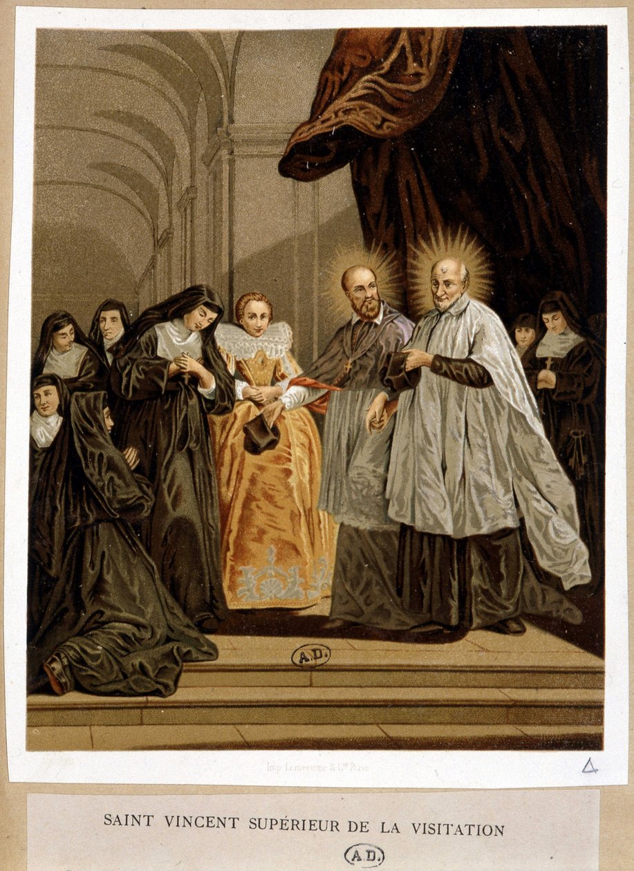 San Vicente de Paúl, superior de la Visitación, Juana de Chantal - según una pintura del siglo XVIII de Unknown artist