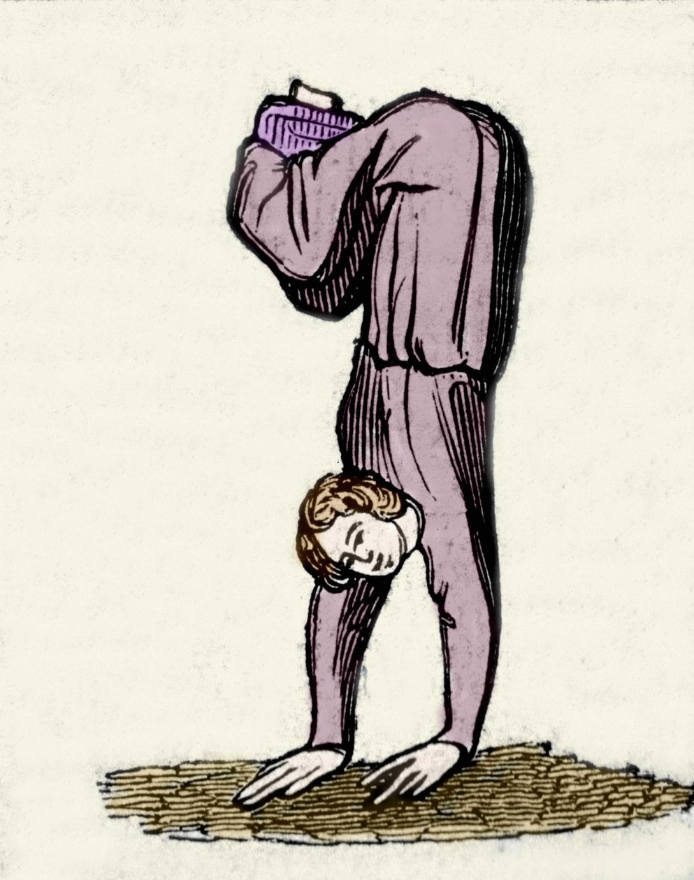 Salomé bailando para su padre Herodes Antipas. Ilustración del siglo XIX de un manuscrito. de Unknown artist