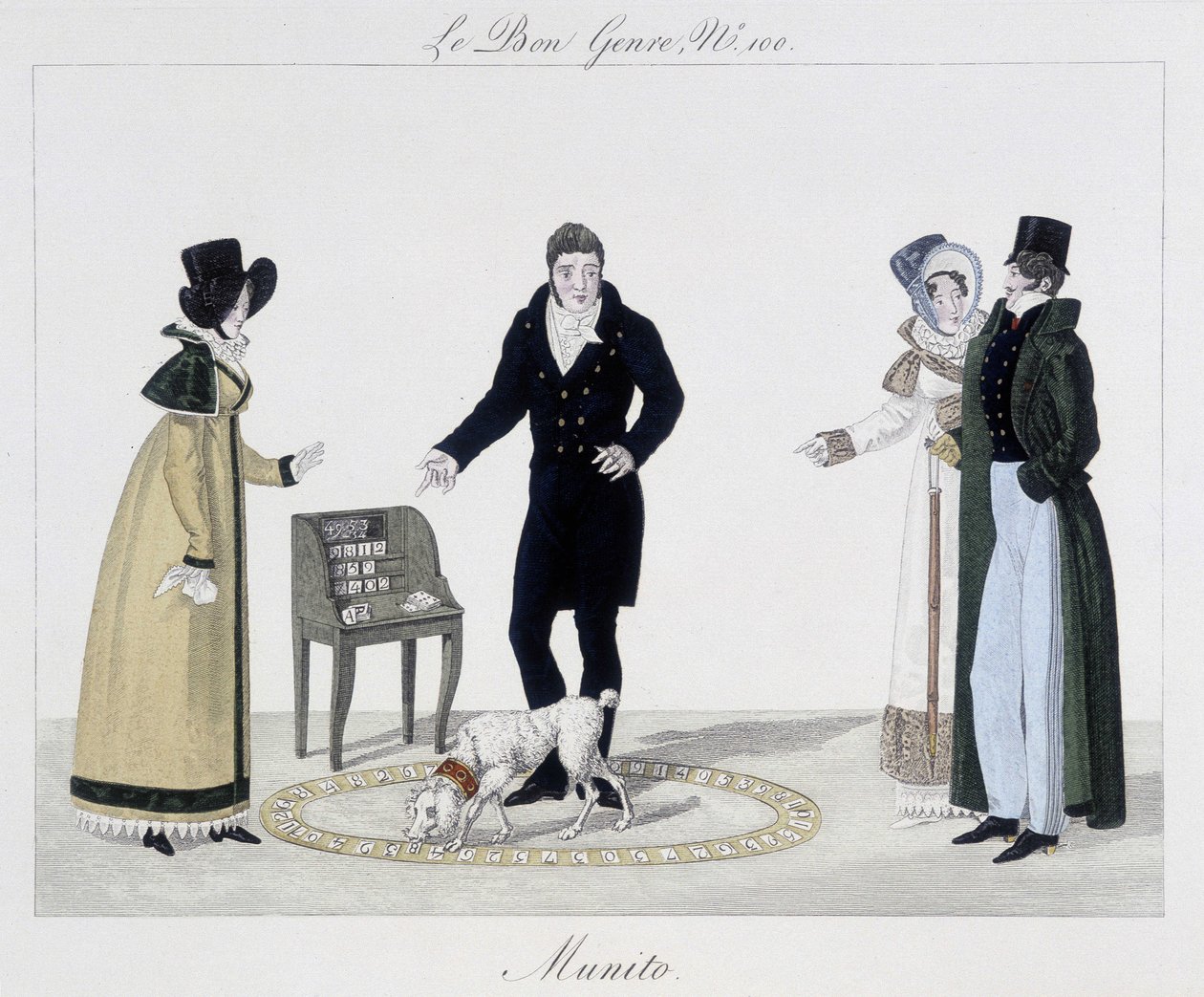 Saltimbanqui: Munito, perro científico - en "El Buen Género", principios del siglo XIX de Unknown artist