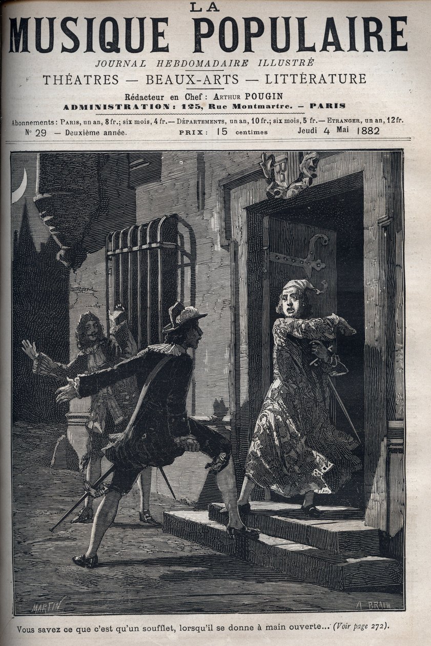Escena de “El siciliano o el amor pintor”, comedia de Molière (1622-1673). Hali, el bufón de Araste, distrae la atención de Don Pedre, el celoso, para permitir que los amantes Araste e Isidore se encuentren. (Acto I, escena XII) de Unknown artist