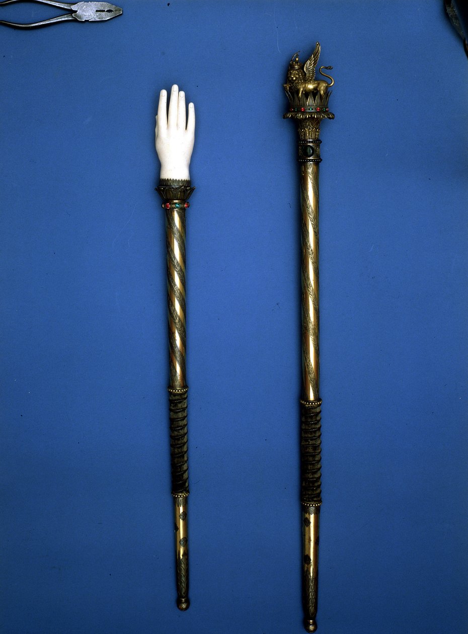 Cetros usados (la mano de la justicia) para la Coronación de Napoleón, Rey de Italia de Unknown artist