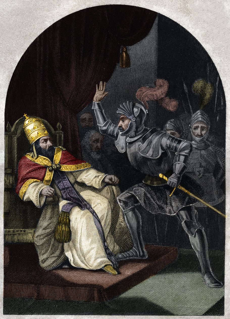 Sciarra Colonna abofeteando al Papa Bonifacio VIII en la cara de Unknown artist