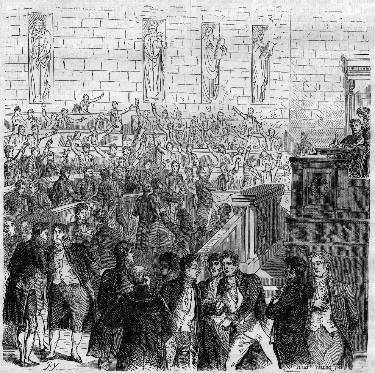 Sesión de la Cámara o elección del Abad Gregoire (1750-1831) fue interrumpida. de Unknown artist
