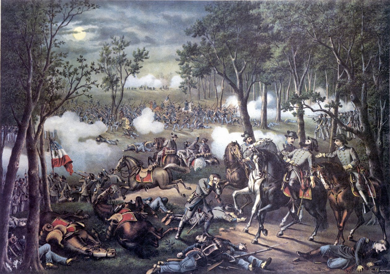 Guerra de Secesión (o Guerra Civil Americana) (1861 - 1865): Campaña de Chancellorsville: Batalla de Chancellorsville (Virginia) 30 de abril - 6 de mayo de Unknown artist