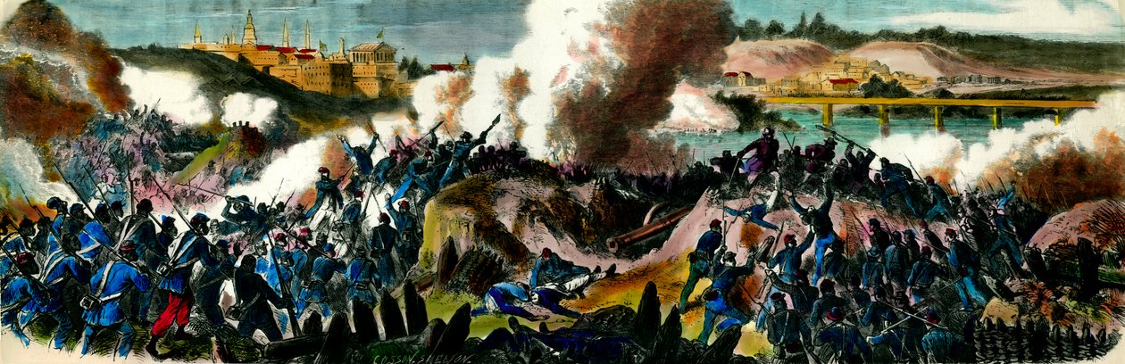 Guerra de Secesión: Los Yankees capturaron Richmond (Virginia), capital de la Confederación del Sur en 1865. Grabado del siglo XIX Colección Privada de Unknown artist