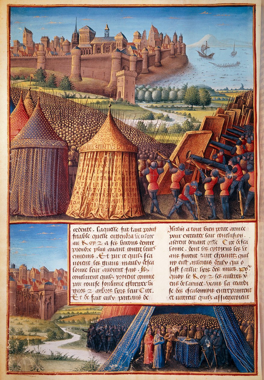 Segunda cruzada: vista del sitio de Ascalón en 1153 por Balduino III (1131-1162) de Unknown artist