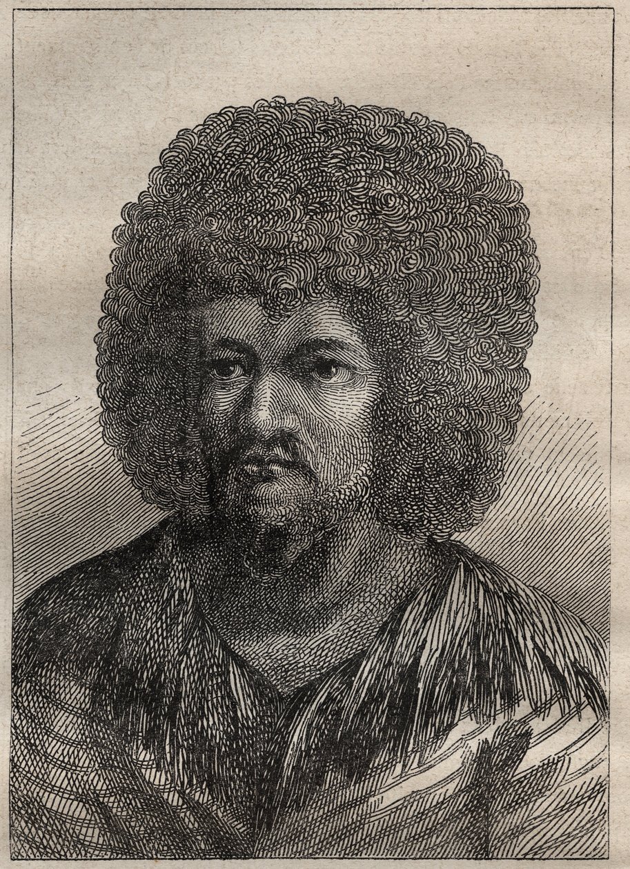 Segundo viaje (1772-1775) del Capitán James Cook (1728-1779): retrato de O-Too (O Too), Rey de Tahití - ilustración tomada de "Los Grandes Navegantes del siglo XVIII" de Unknown artist