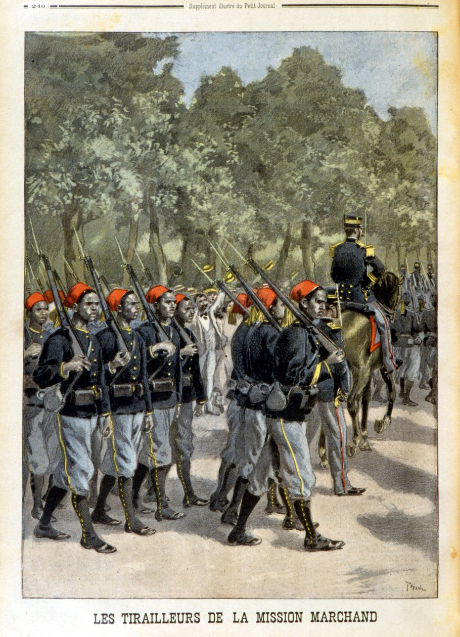 Tiradores senegaleses de la Misión Marchand en París - en “Le petit journal” del 23/07/1899 de Unknown artist