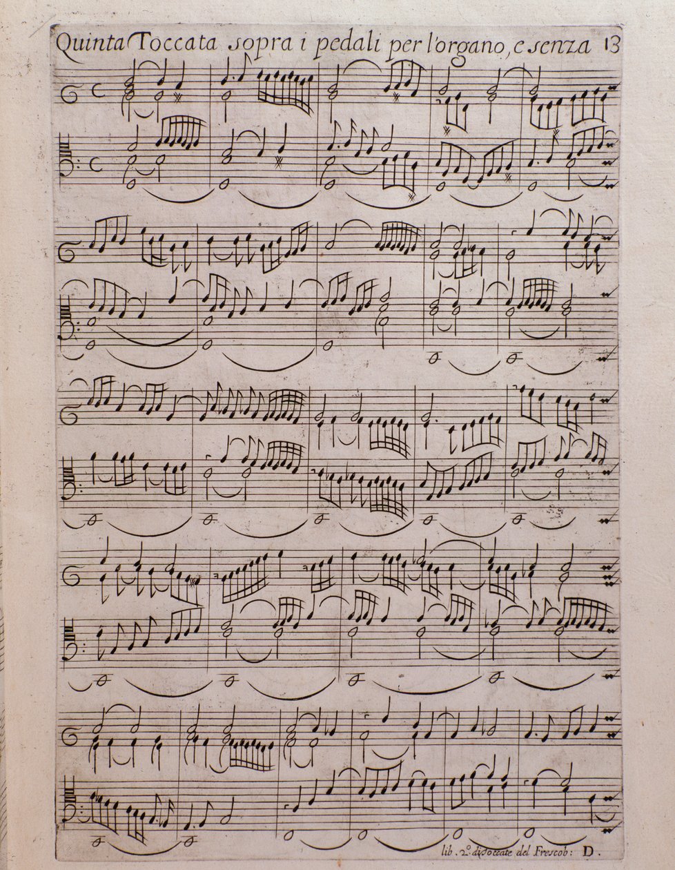 Página de partitura del Segundo libro de toccatas de Girolamo Frescobaldi de Unknown artist