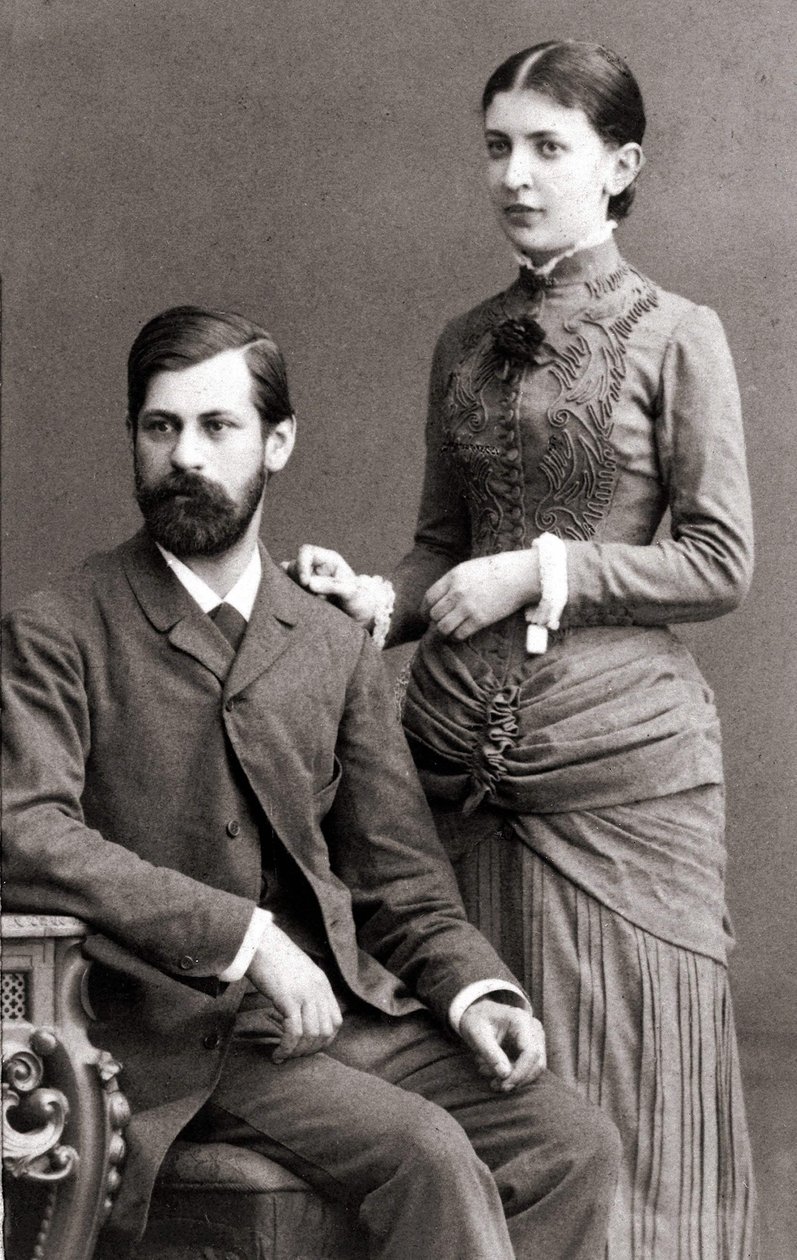 Sigmund Freud y su esposa Martha Bernays en junio de 1885 de Unknown artist