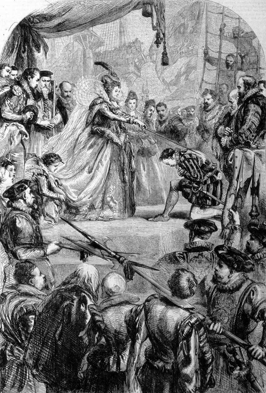 Sir Francis Drake (1540-1596), navegante inglés fue nombrado caballero por la Reina Isabel I en 1581. Grabado de Unknown artist