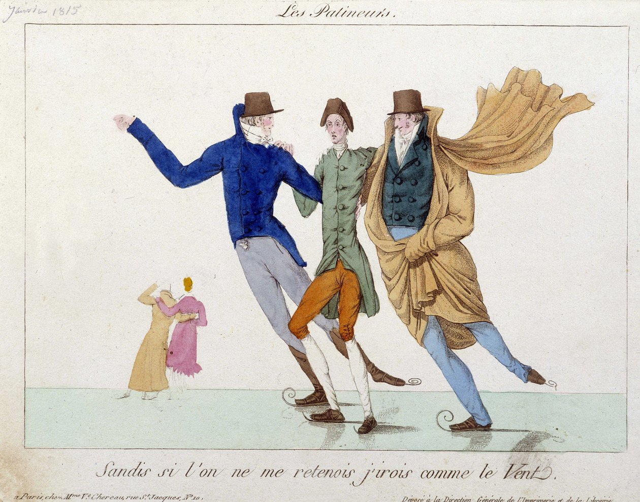 Patinadores - Dibujo humorístico de Unknown artist