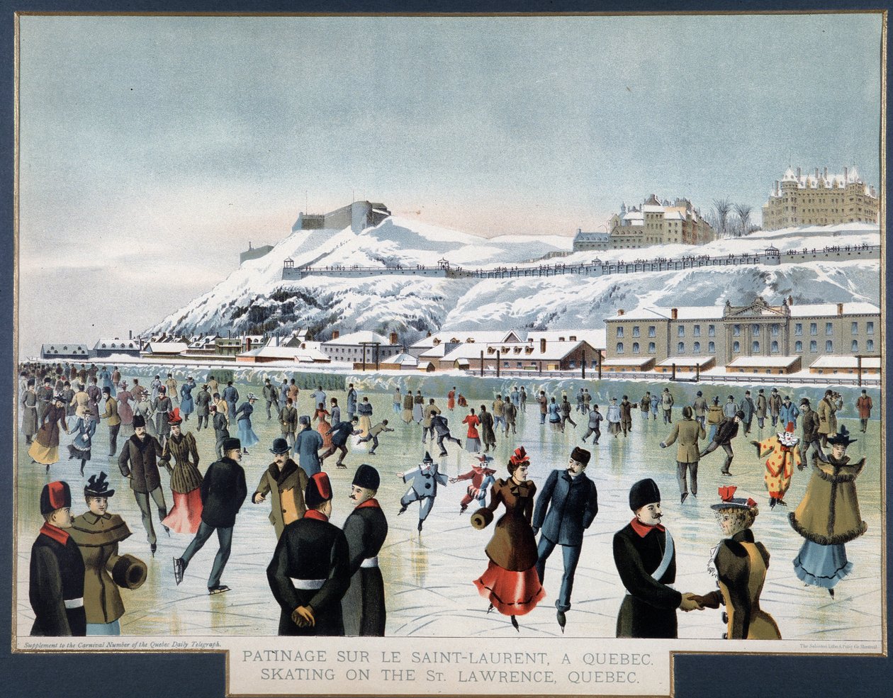 Patinaje en el Saint Laurent, Quebec, s.f. de Unknown artist