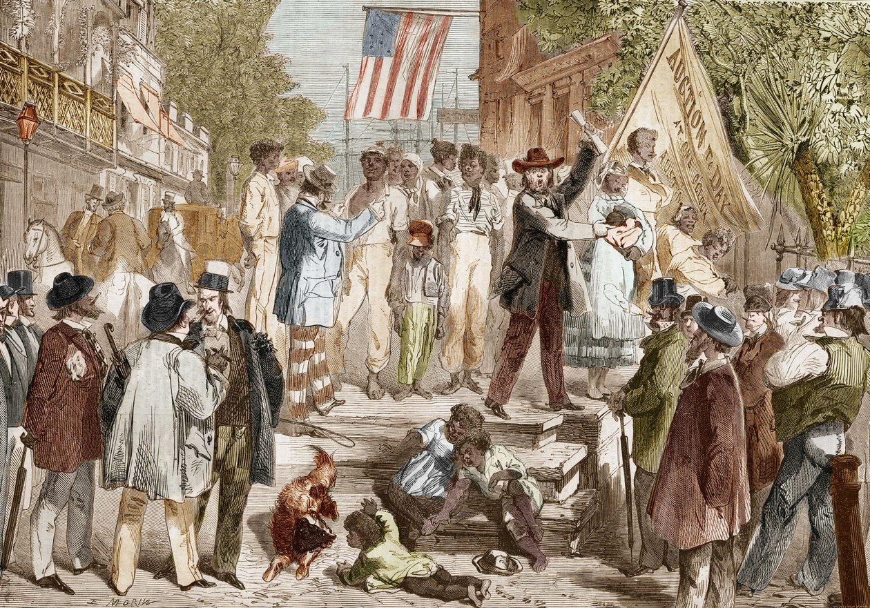 Venta de esclavos en Richmond, Estados Unidos en 1864. de Unknown artist