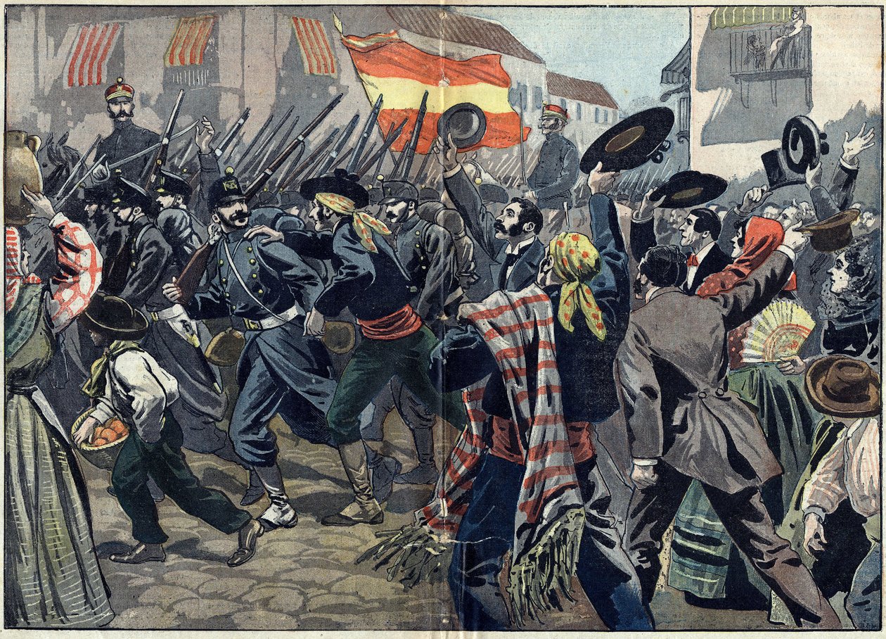 Guerra Hispanoamericana o Guerra de Independencia de Cuba (1868-1898) entre España y Norteamérica. de Unknown artist