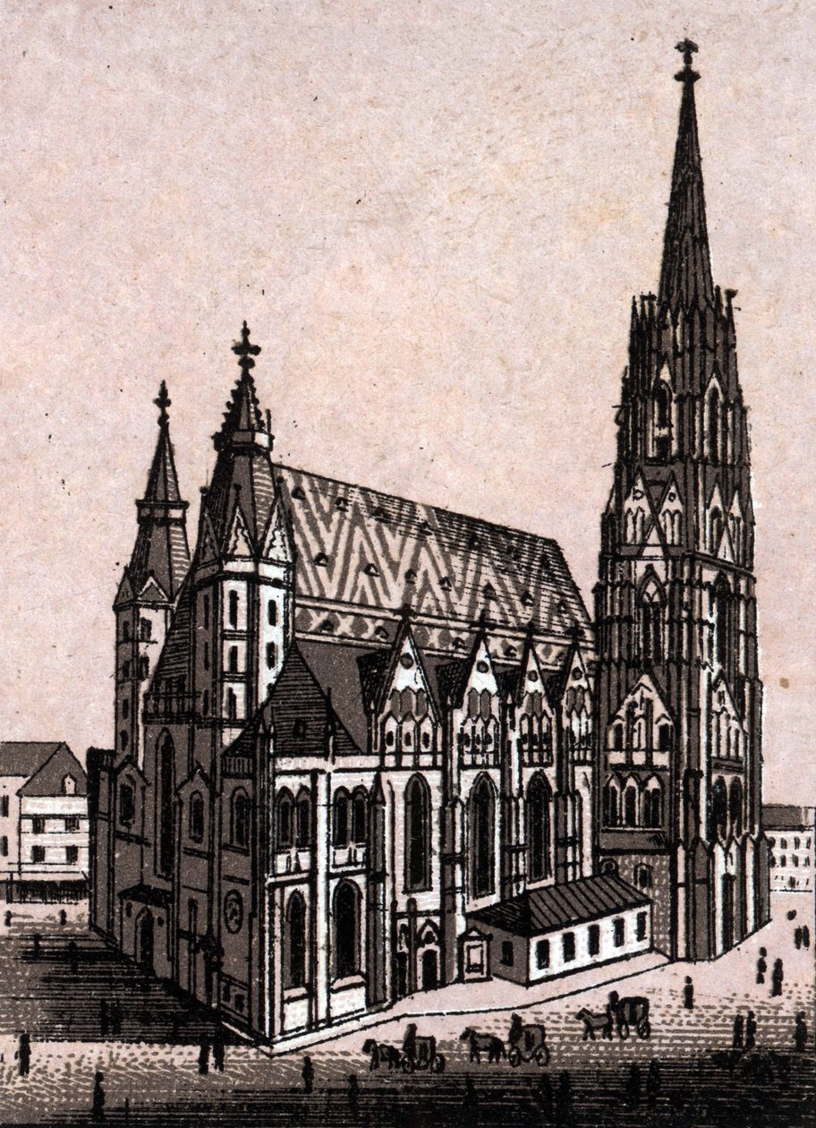 Catedral de San Esteban en Viena, Austria en “El mundo ilustrado 168 vistas” Sin fecha (finales del siglo XIX) de Unknown artist