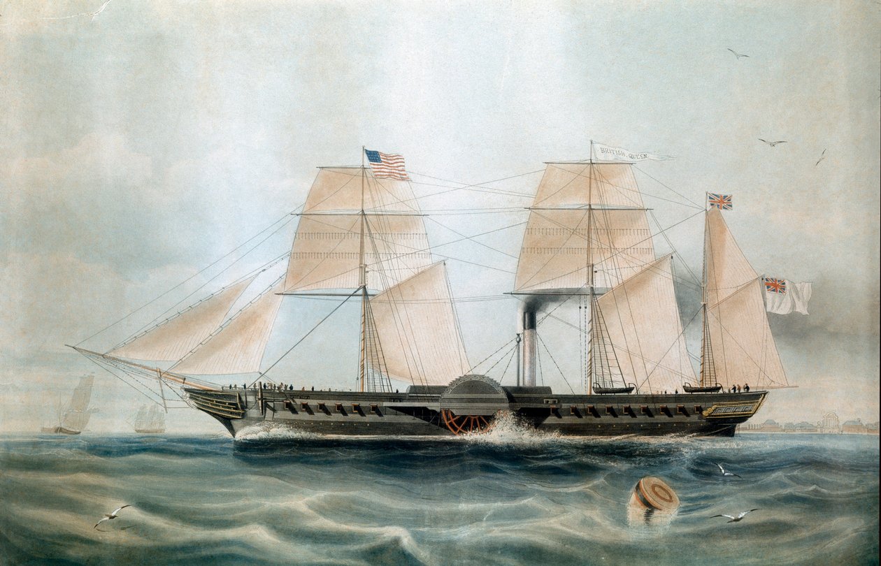 Vapor British Queen en 1840 (impresión del siglo XIX) de Unknown artist