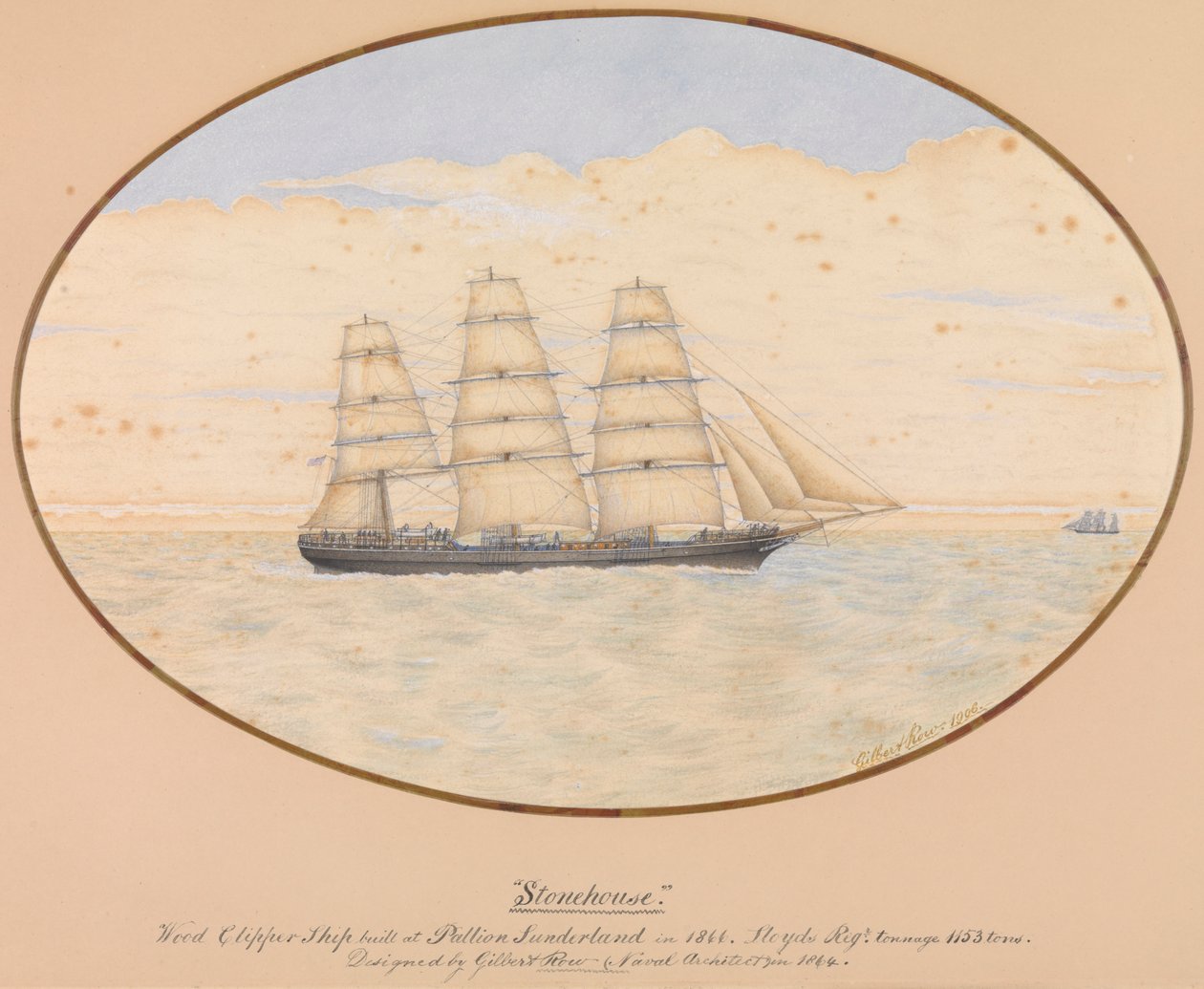 Clipper de madera "Stonehouse de Unknown Artist