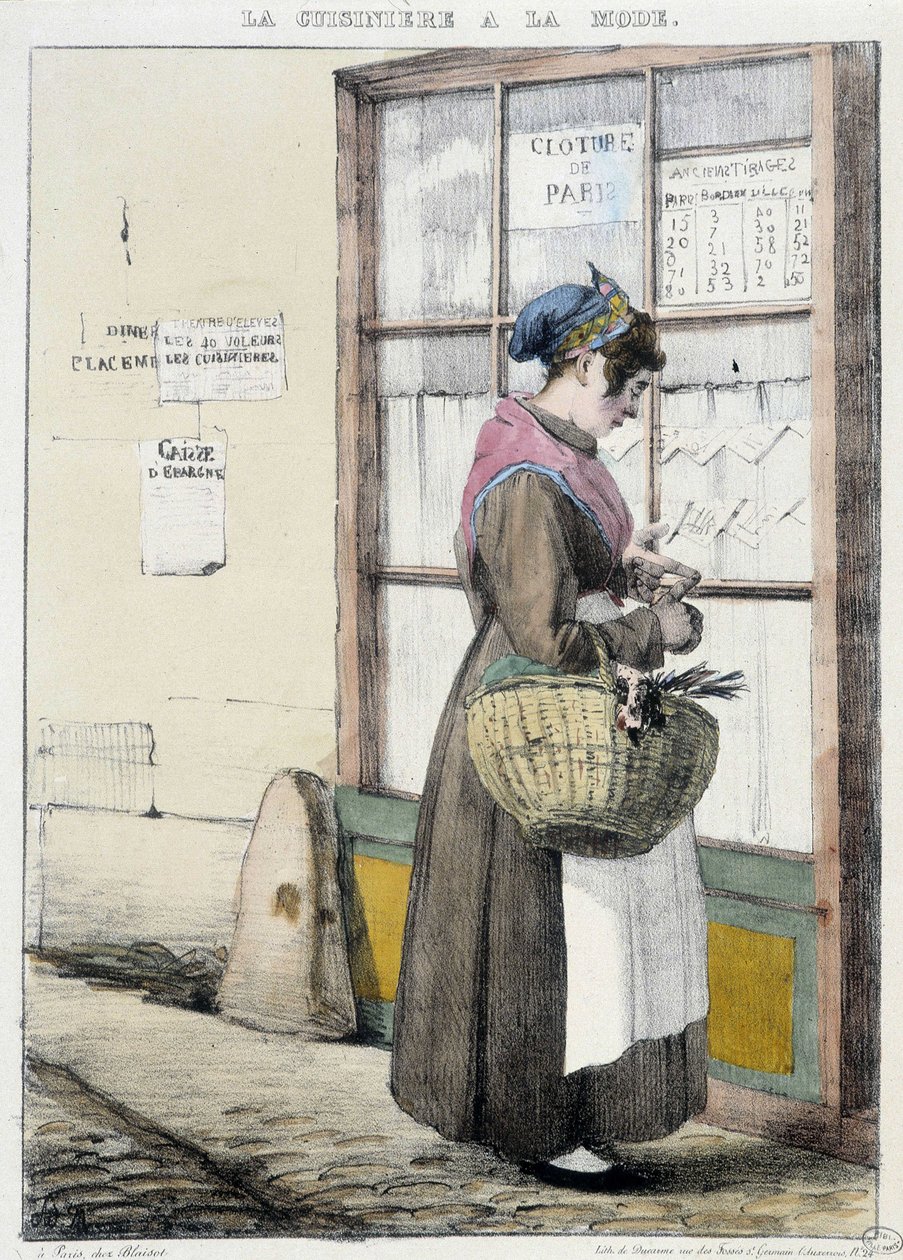 Estufa con dinero para compras - grabado de Unknown artist