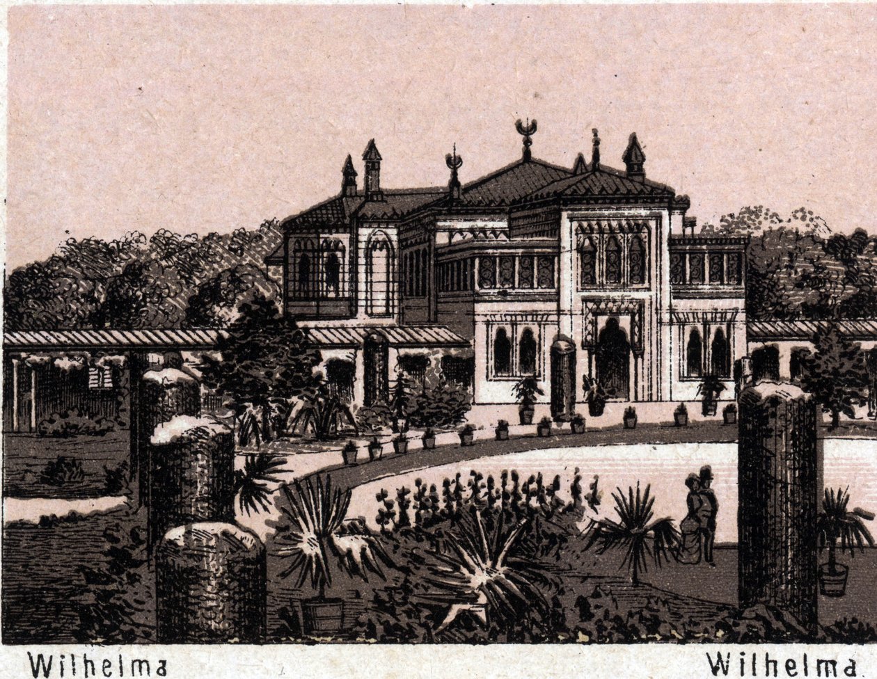 Stuttgart, Alemania: vista de Wilhelma. en "El mundo ilustrado 168 vistas" Sin fecha (finales del siglo XIX) de Unknown artist