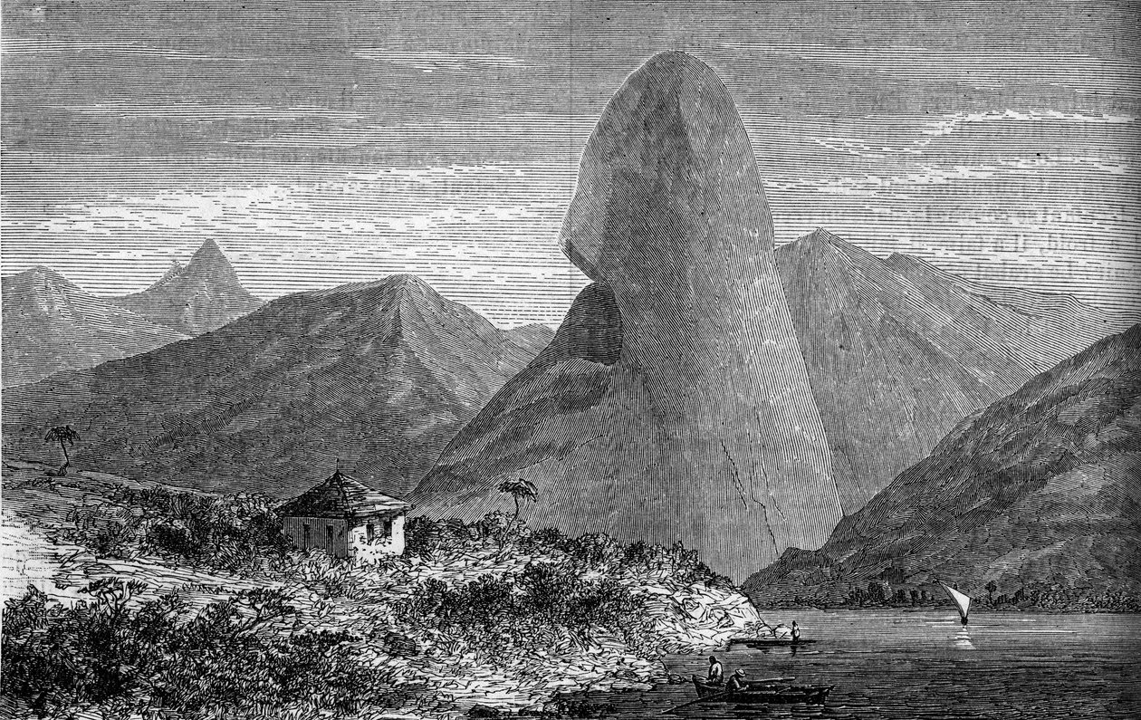 Pan de azúcar, cerca de Río de Janeiro, Brasil. Grabado en "Le Journal de la jeunesse" de Unknown artist