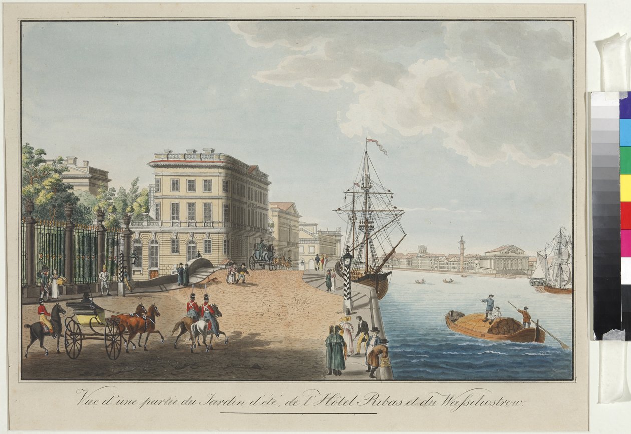 Jardín de Verano y Casa de De Ribas en el río Neva de Unknown artist