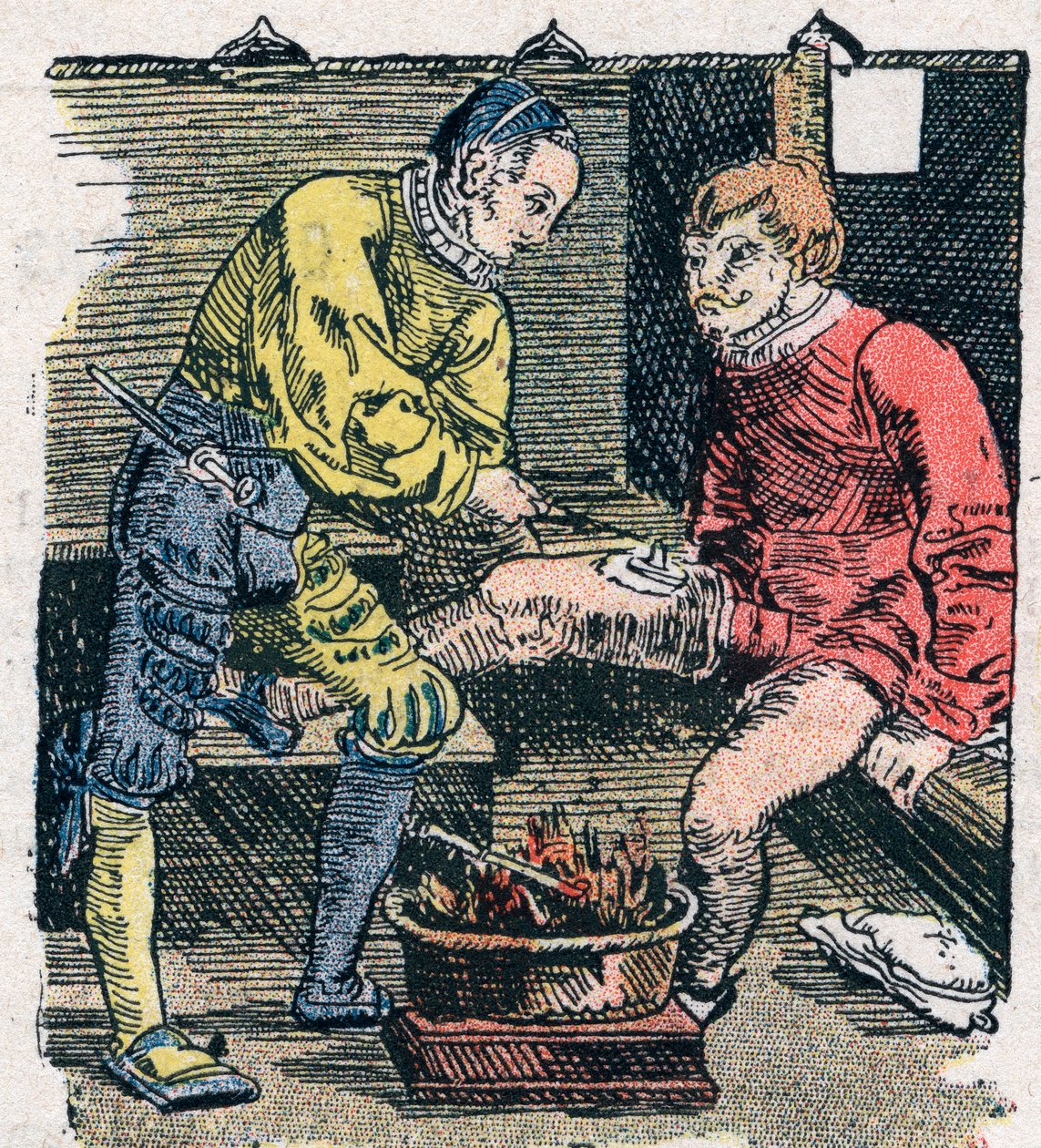 Cirujano dando una herida en 1528. de Unknown artist