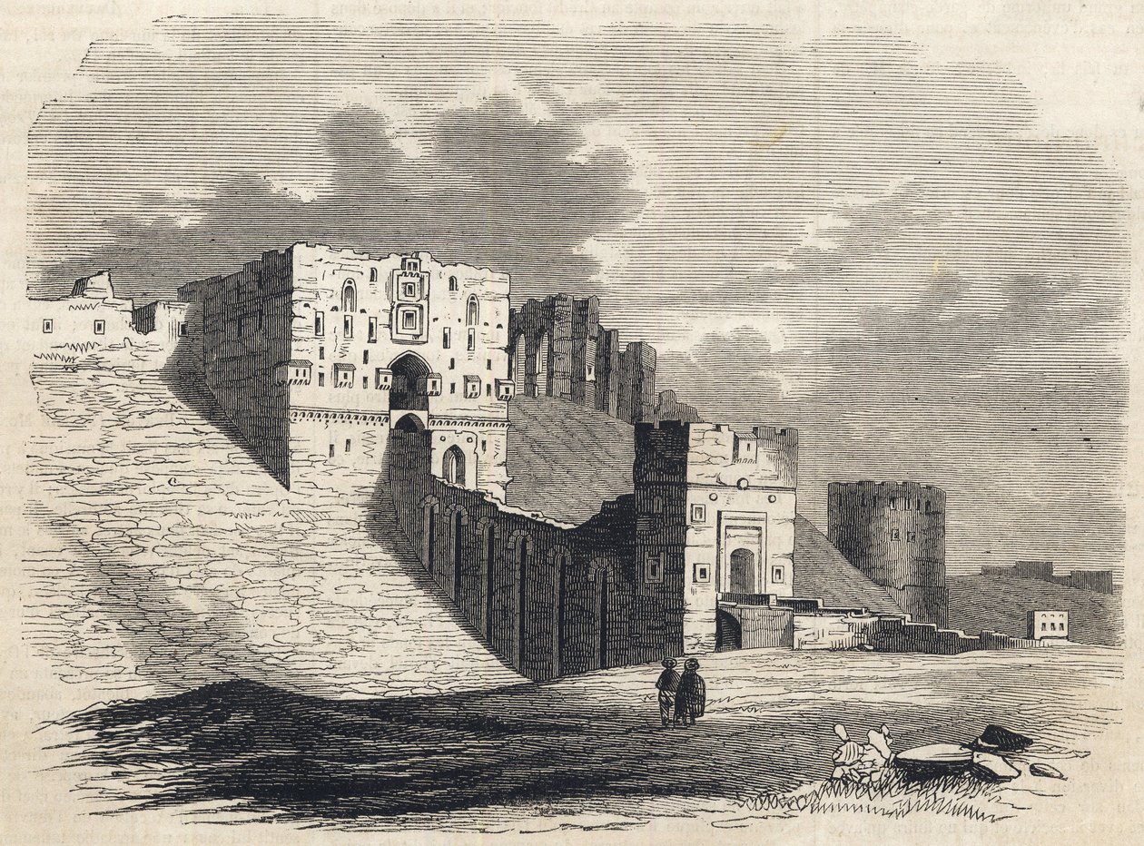 Siria: la ciudad de Alepo en el siglo XIX - Ciudadela - Alepo en Siria - 1864 de Unknown artist