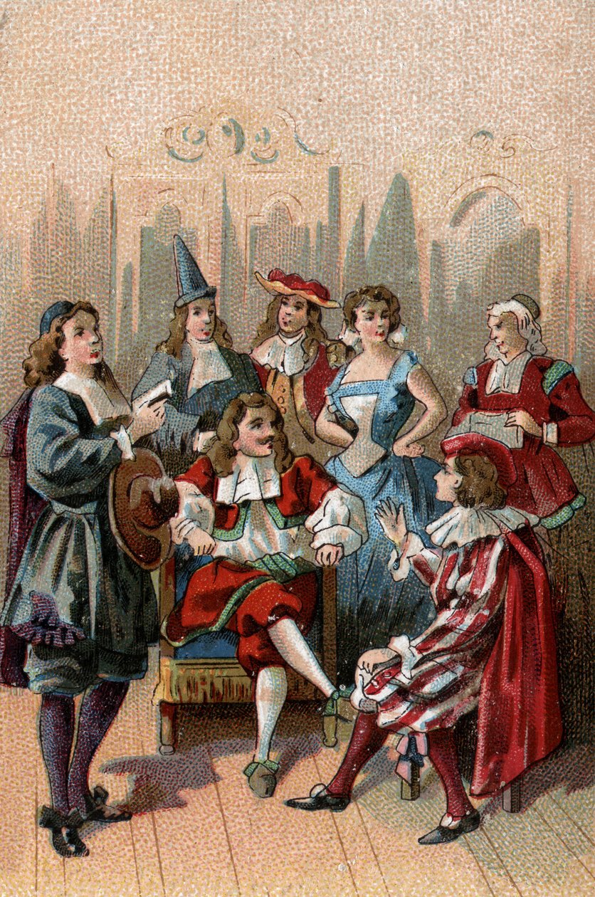 EL TEATRO EN LAS ÉPOCAS: Jean Baptiste Poquelin, dit Moliere (1622-1673) y su compañía. de Unknown Artist