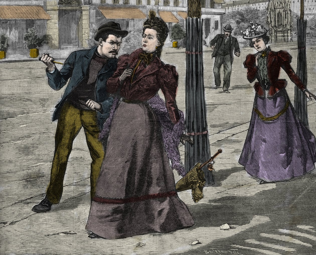 El asesinato de la emperatriz Isabel de Austria (Sissi) por el anarquista italiano Luigi Lucheni, en Ginebra de Unknown artist