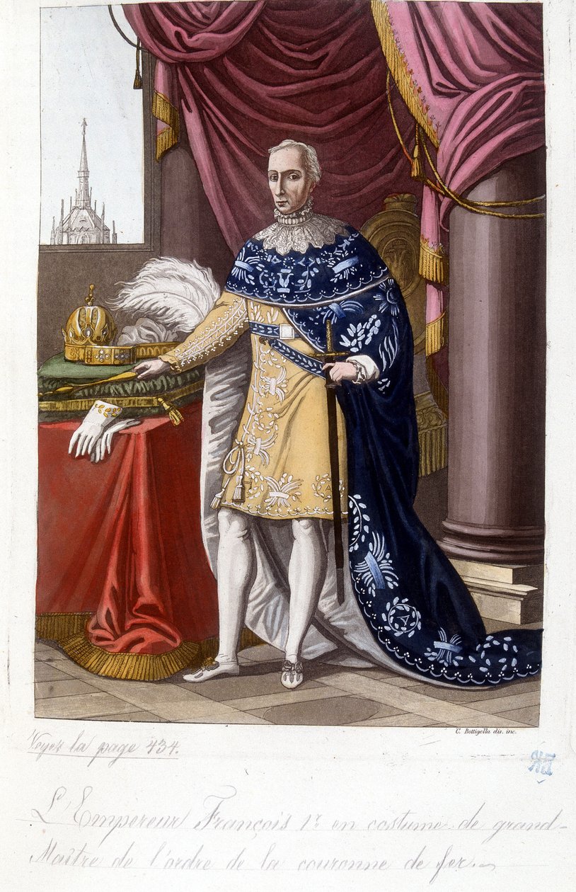 El emperador austríaco Francisco I (1768-1835) con el traje de Gran Maestro de la Orden de la Corona de Hierro de Unknown artist