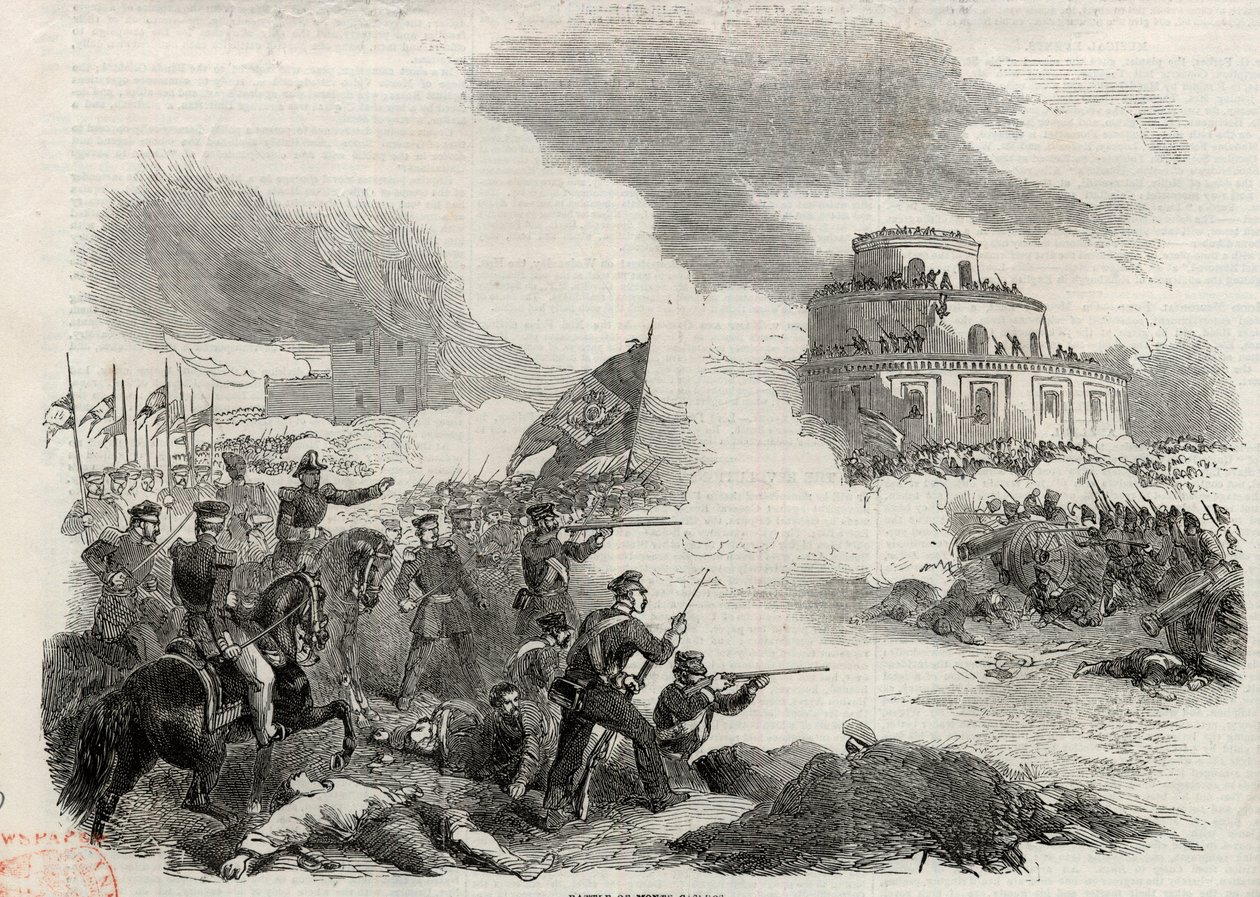 La Batalla de Monte Caseros en abril de 1852 - revuelta de Justo José de Urquiza (1801-70); contra el dictador argentino Juan Manuel de Rosas (1793-1877) - La Batalla de Caseros, o Batalla de Monte Casero el 3 de febrero de Unknown artist