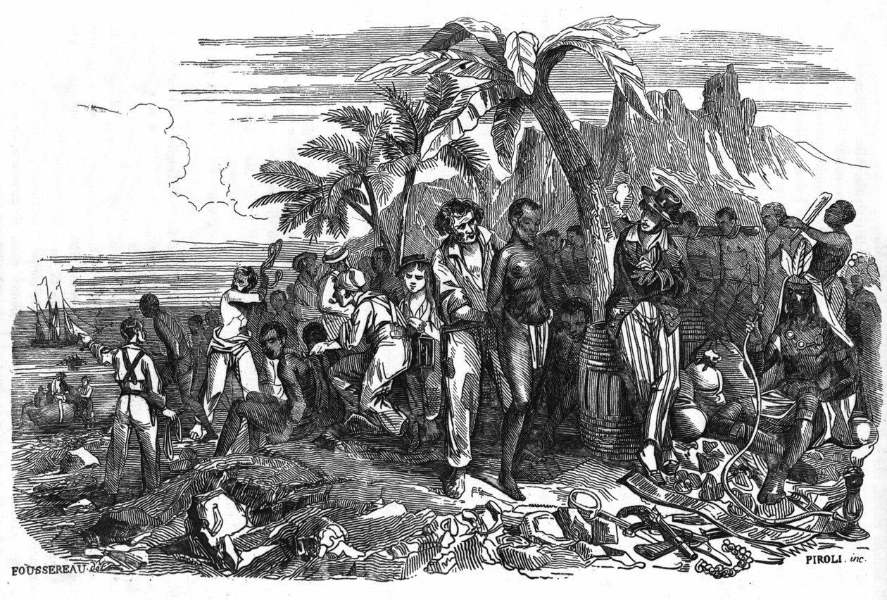 El comercio negro. Grabado del siglo XIX de Unknown artist