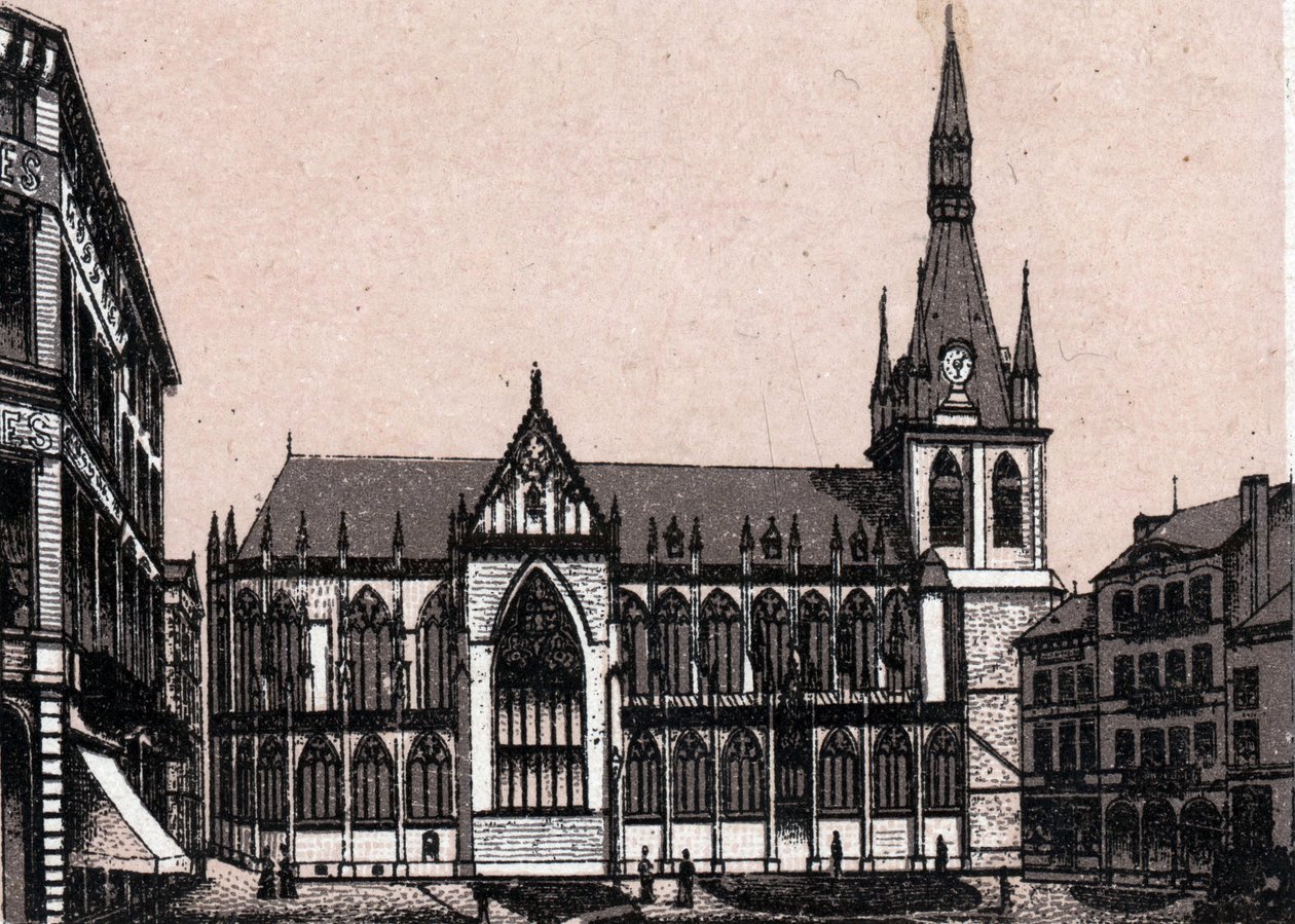 La Catedral de San Pablo en Lieja en Bélgica en "El mundo ilustrado 168 vistas" Sin fecha (finales del siglo XIX) de Unknown artist
