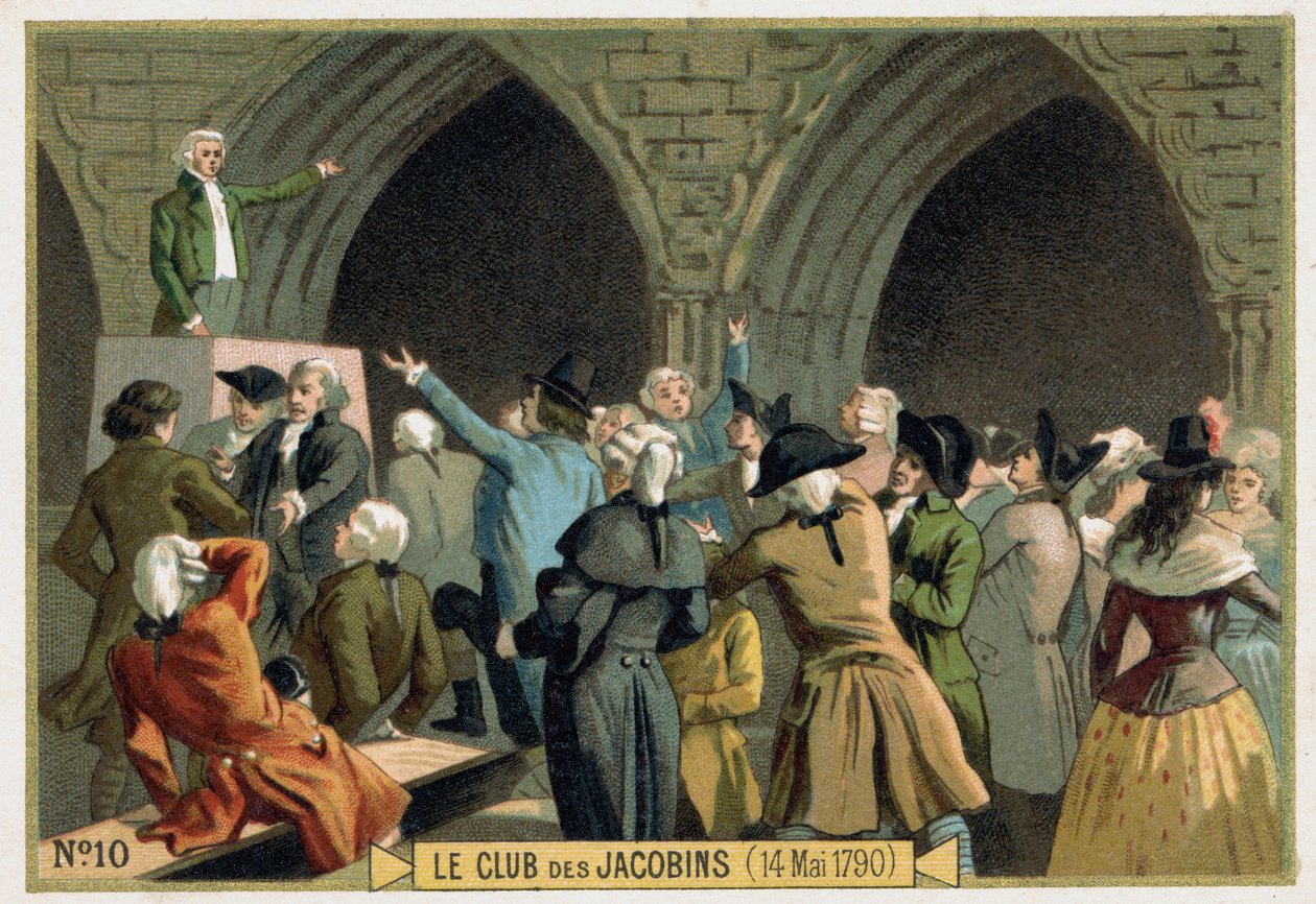 El Club de los Jacobinos (14/05/1790). Cromolitografía del siglo XIX de Unknown artist