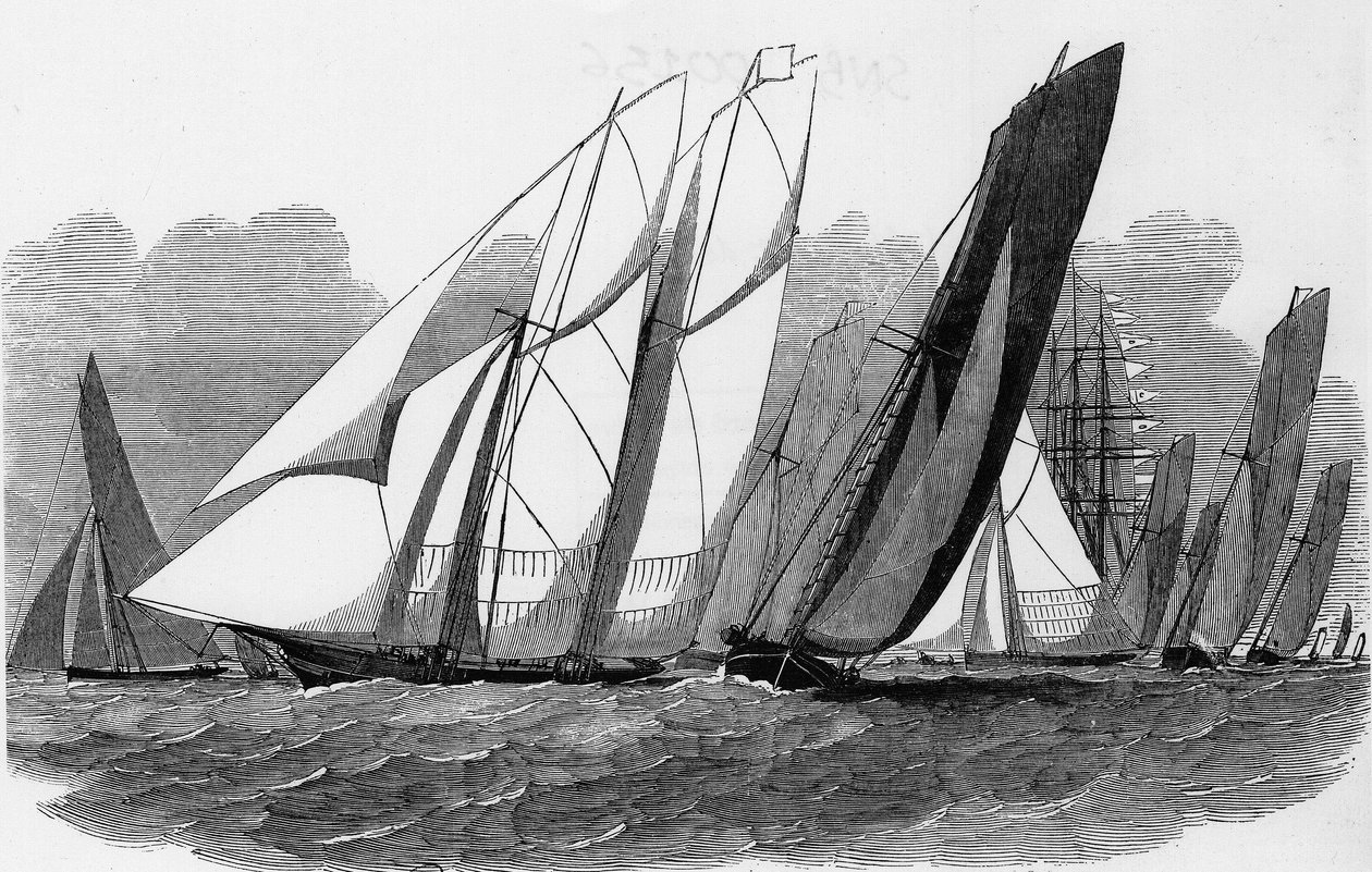 Las regatas de Cowes: Yates en el Hyde Pass - Bibl. de las artes decorativas de Unknown artist