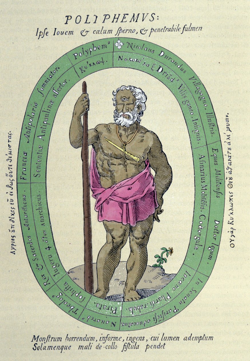 El cíclope Polifemo, sátira contra Nicolas Durand de Villegagnon, militar y explorador francés (1510-1571) de Unknown artist