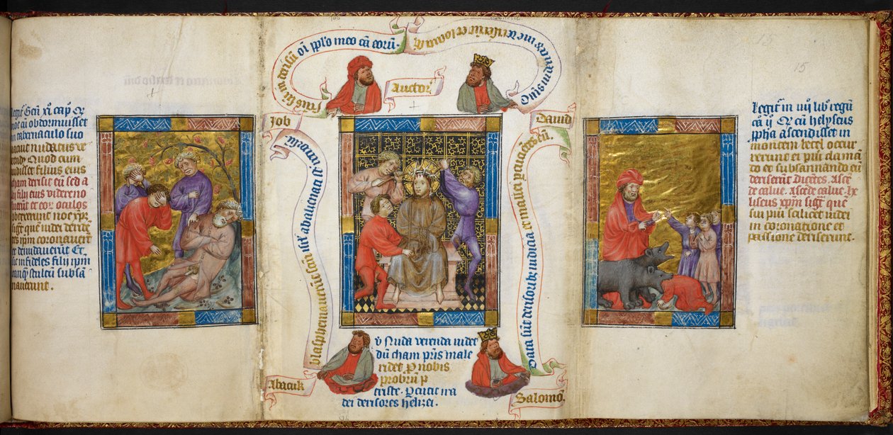 La borrachera de Noé; las burlas a Cristo; los niños burlándose del profeta Eliseo. de Unknown artist