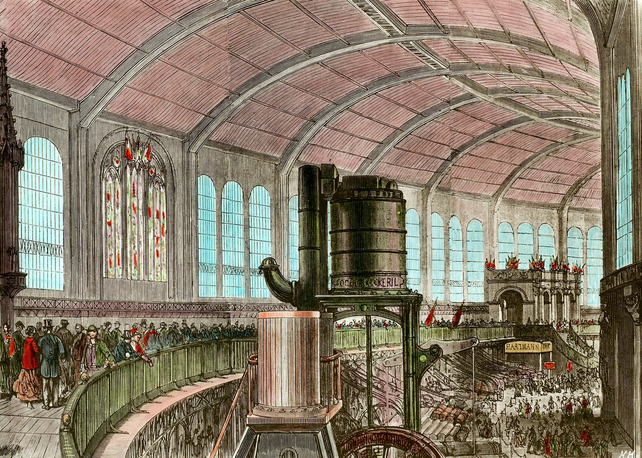 La Galería de Máquinas Eiffel en la Exposición Universal de 1867 de Unknown artist