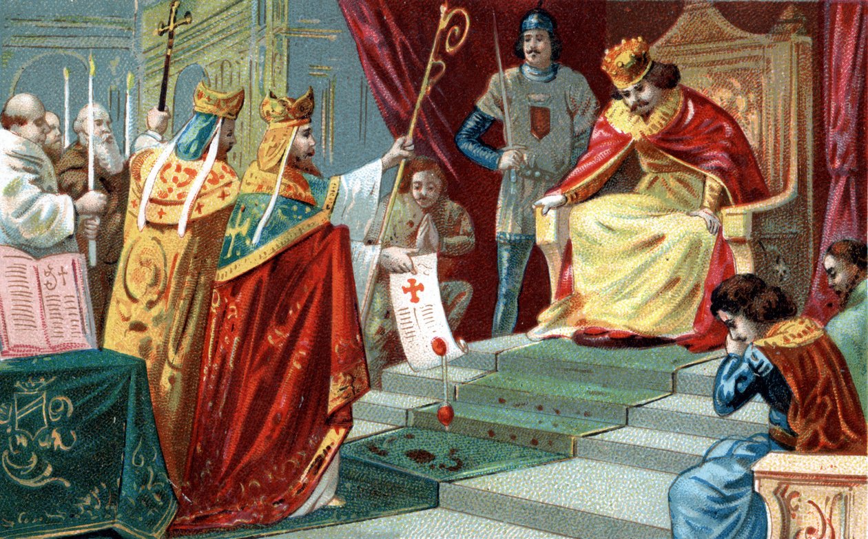 La excomunión del Rey Roberto II el Piadoso (ca. 970-1031), Rey de Francia, en 997 de Unknown artist