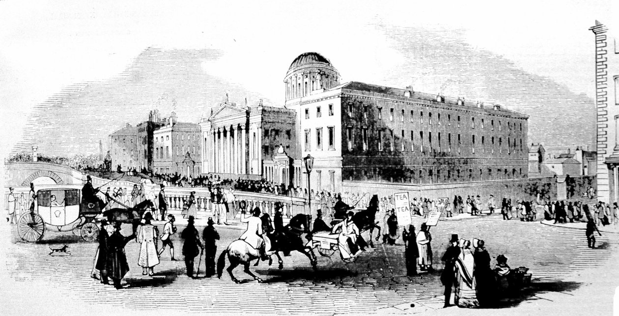Los Cuatro Tribunales. Dublín. Grabado del siglo XIX. de Unknown artist