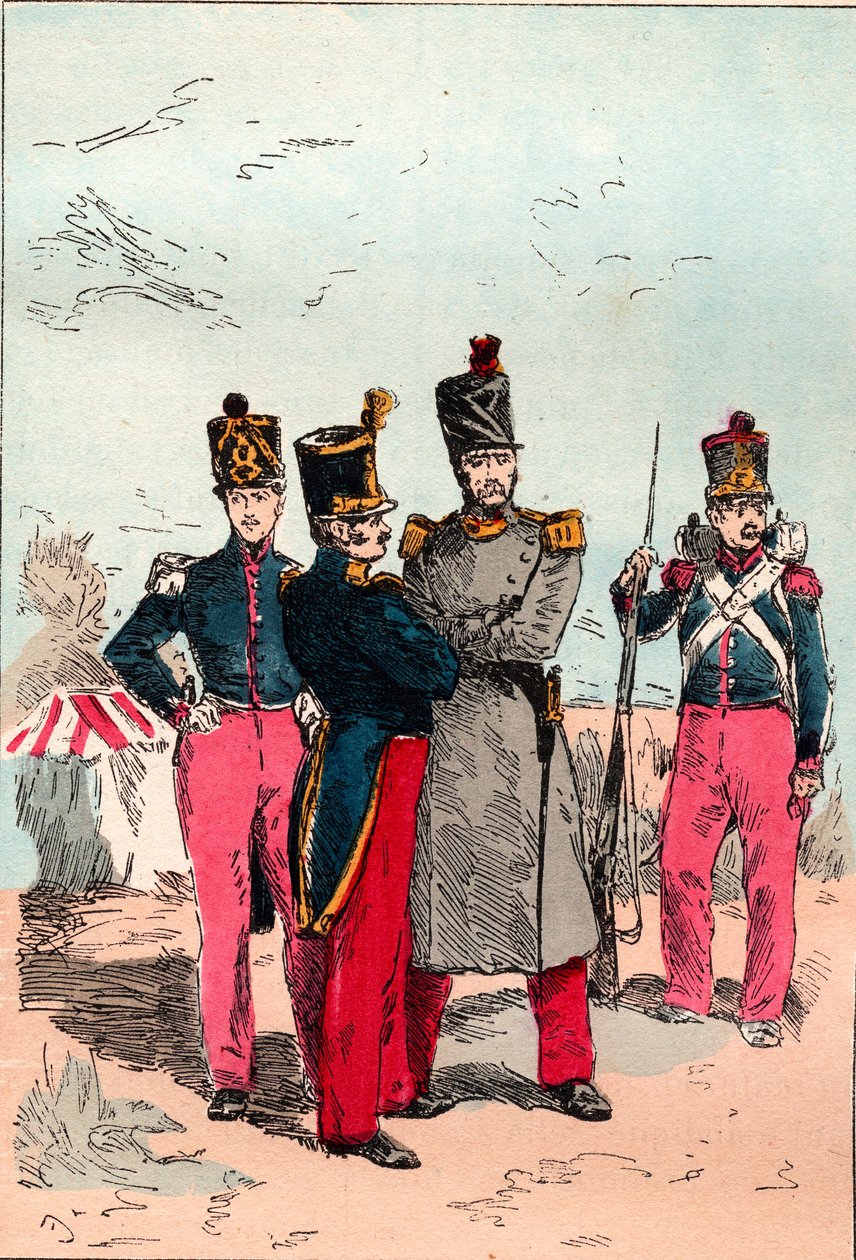 El ejército francés bajo el reinado de Luis Felipe de 1830 a 1848 - Línea - Grabado de 1882 en “Histoire de dix ans: 1830-1840” Louis-Blanc (1811-1882) de Unknown artist