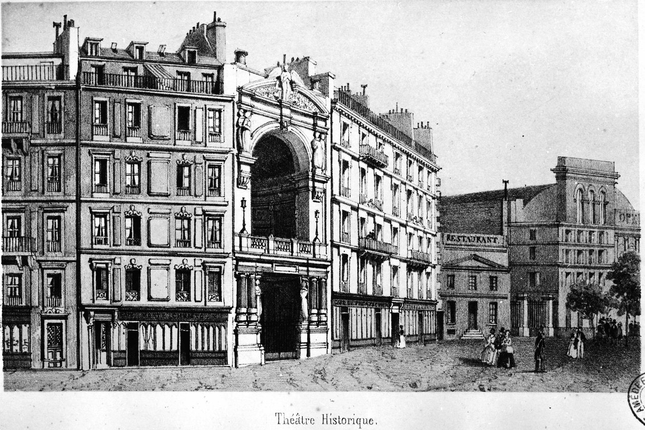 El Teatro Histórico en el siglo XIX - grabado, Carnavalet. de Unknown artist